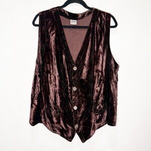 CP Shades Top Vest Velvet Brown Boho Western Festival Bohemian Peasant